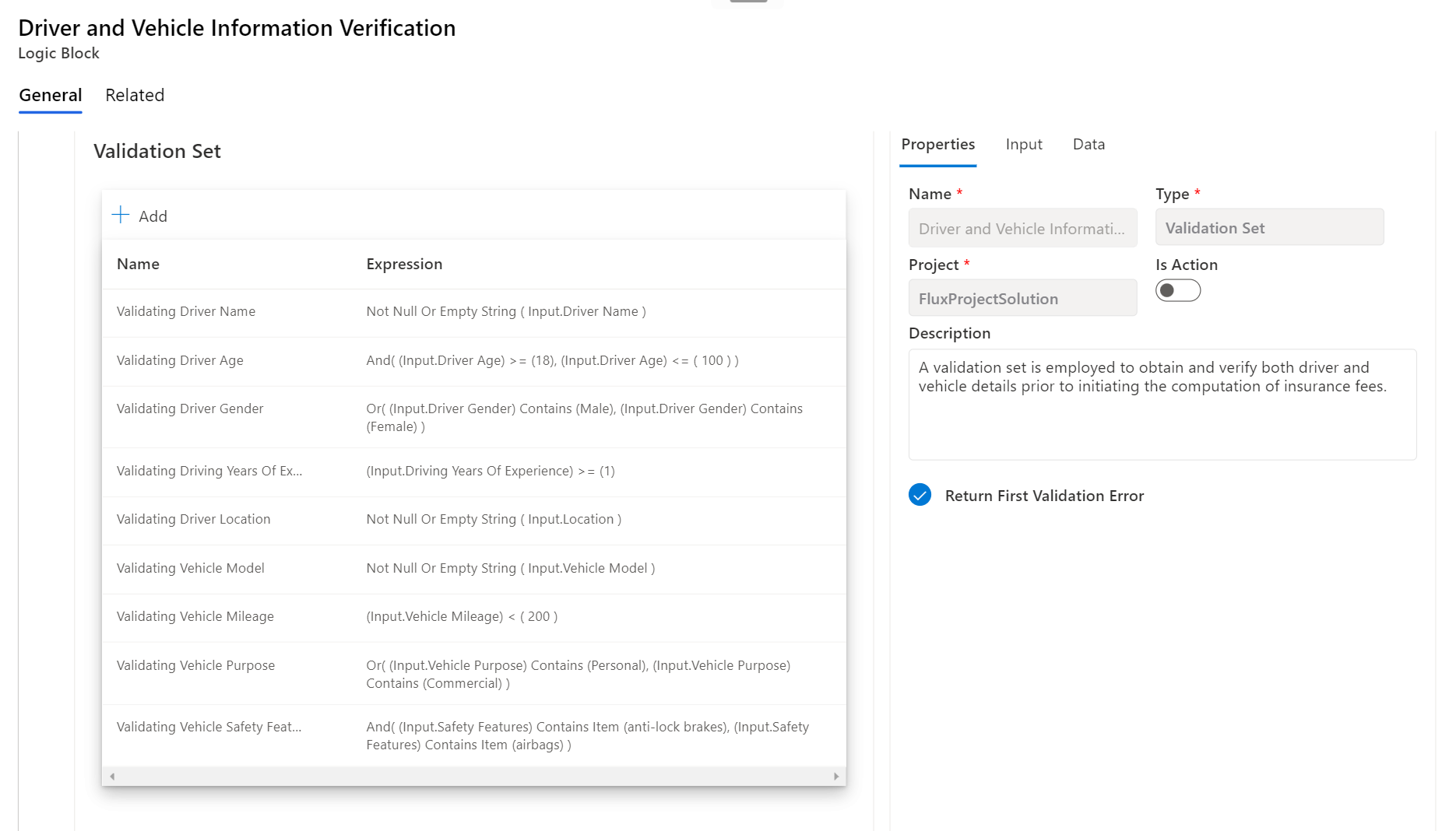 Driver and Vehicle Details Validation