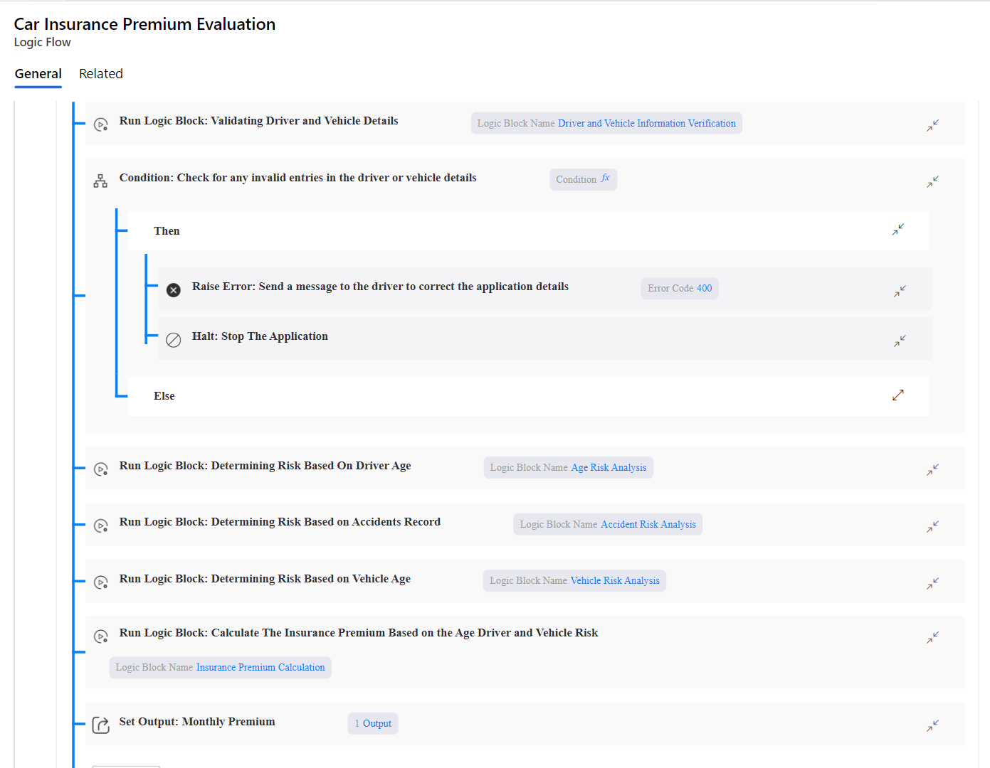 Creating The Car Insurance Evaluation Flow