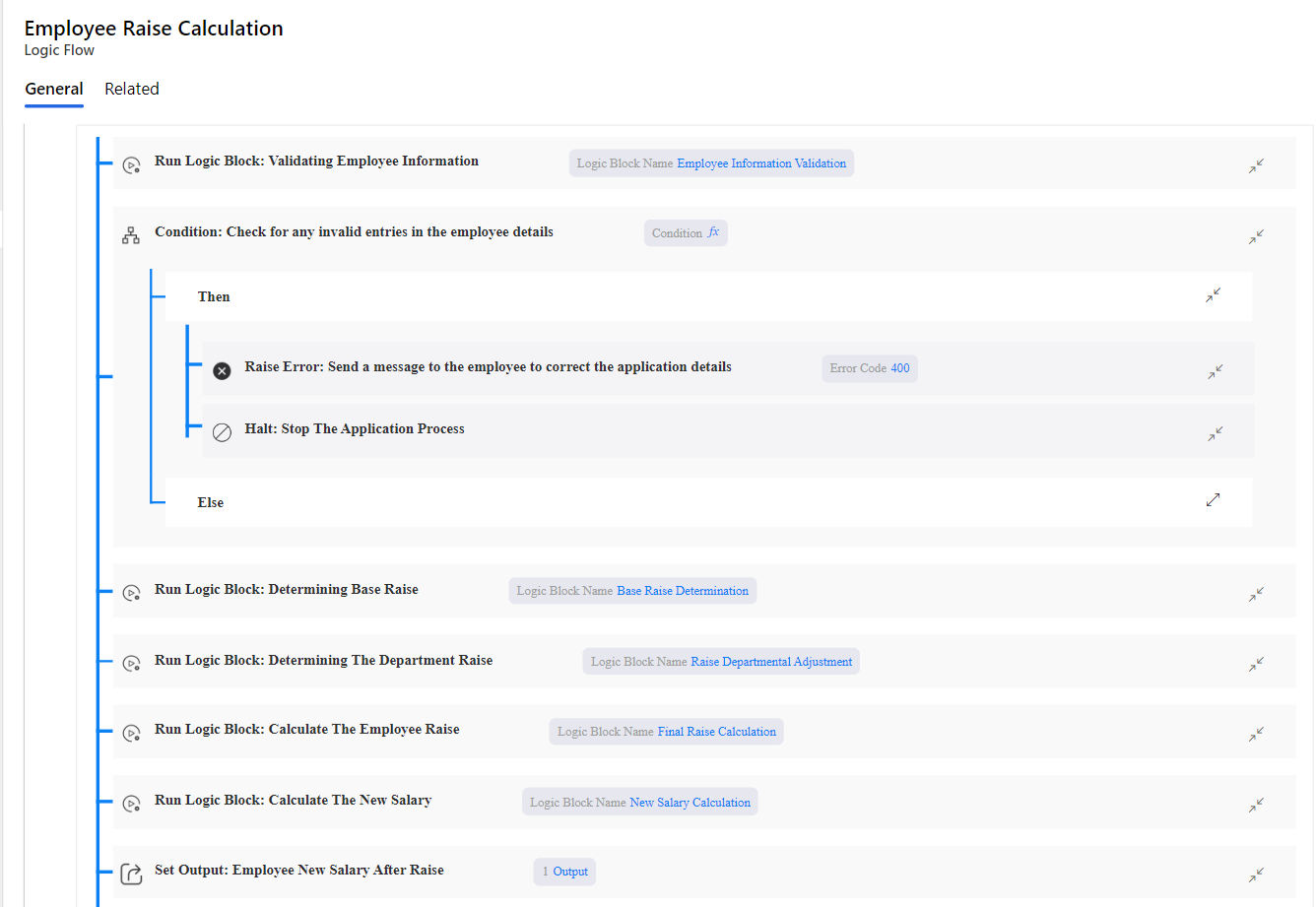 Creating the Employee Raise Logic Flow