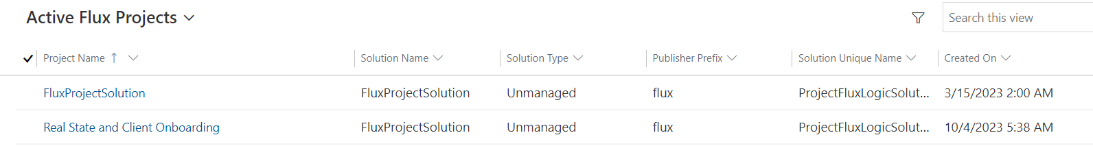 Projects List