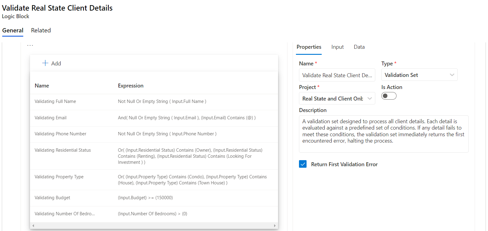 Clients Details Validation