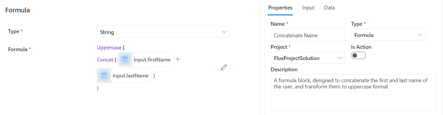 Figure 2: Text Formula Block Example Text Formula