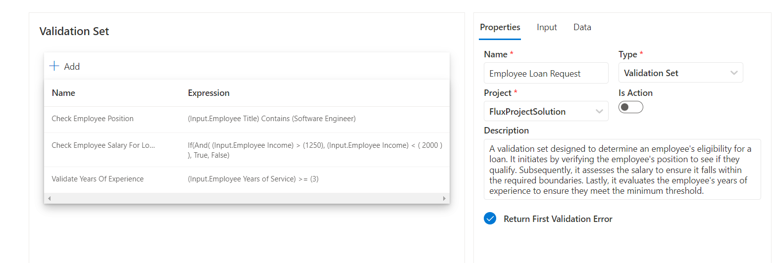 Figure 2: Employee Loan Request Validation Set Figure 2: Validation Set Block Example
