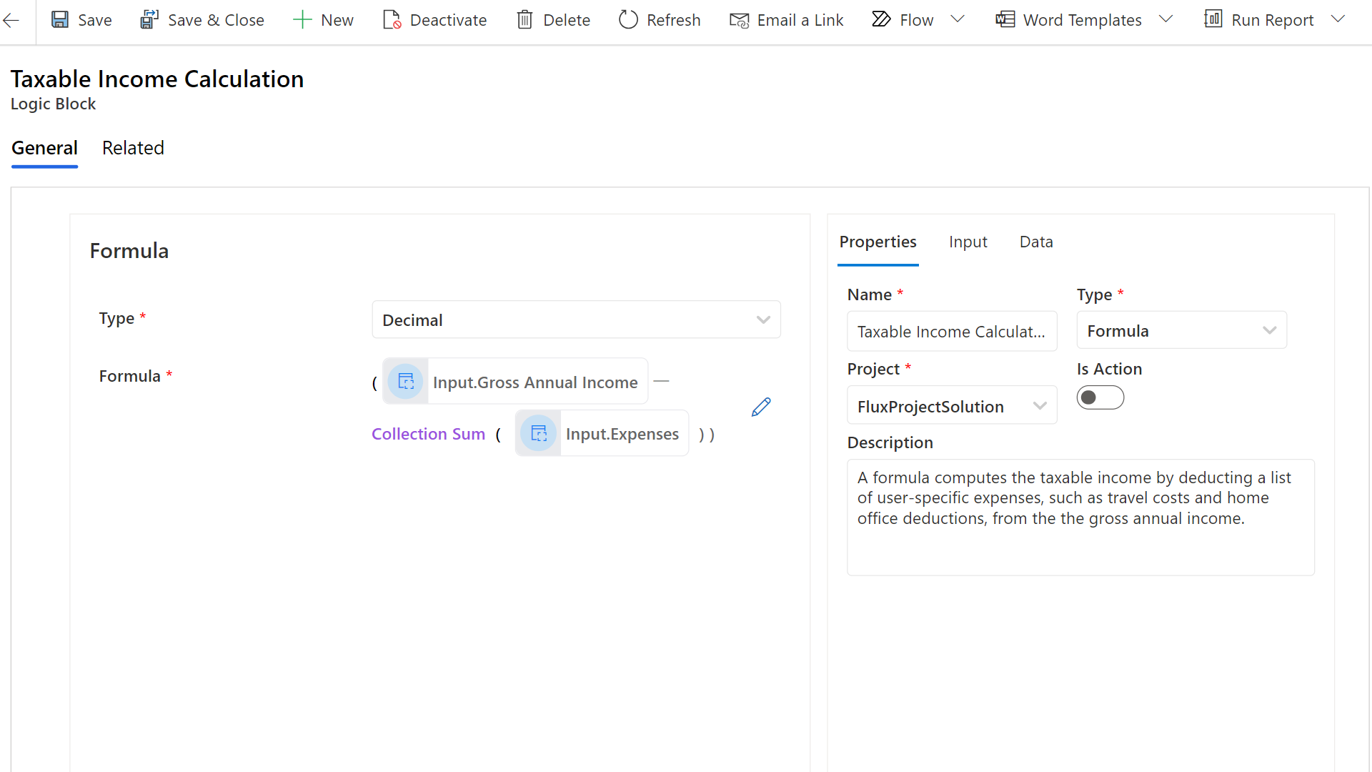 Taxable Income Formula Block