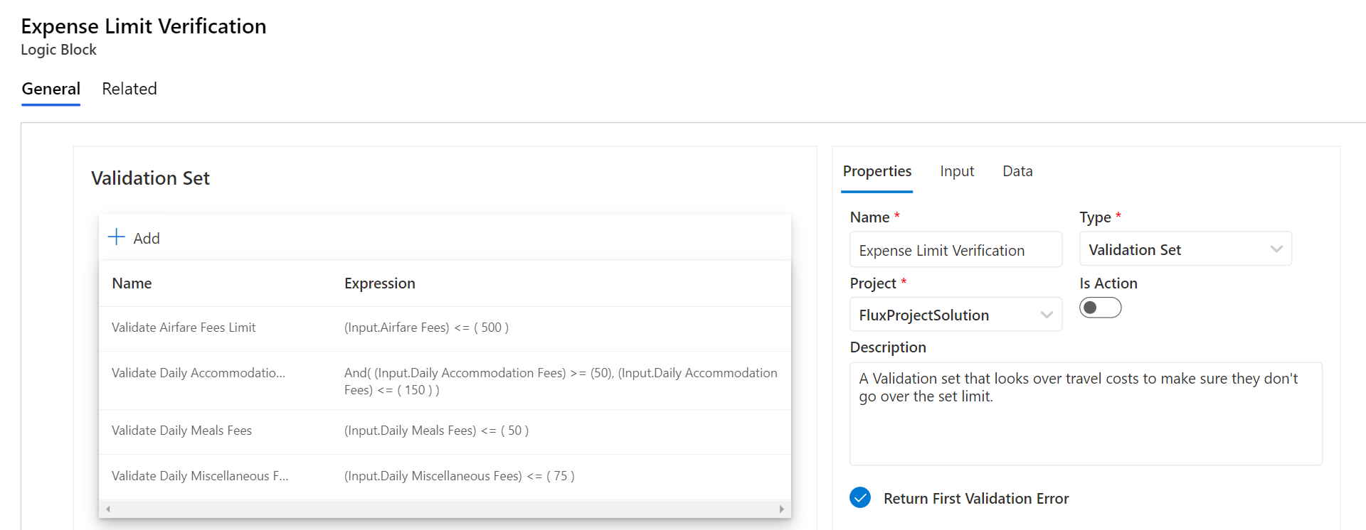 Epxenses Details Validation