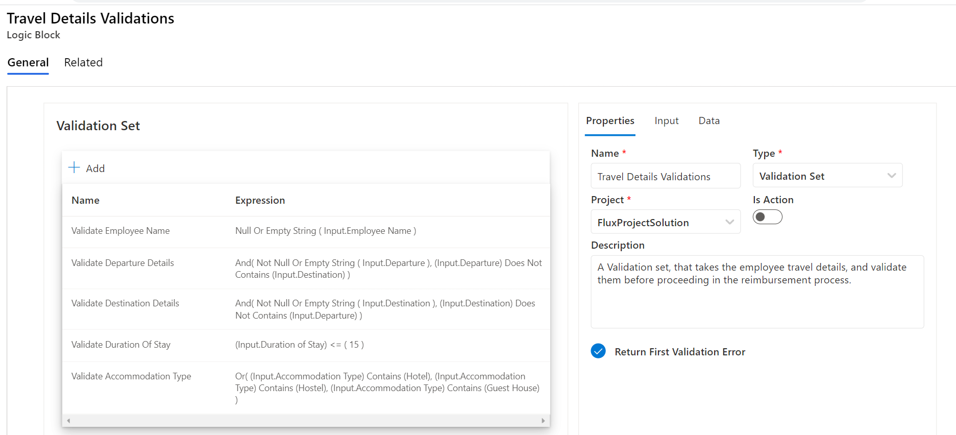 Travel Details Validation