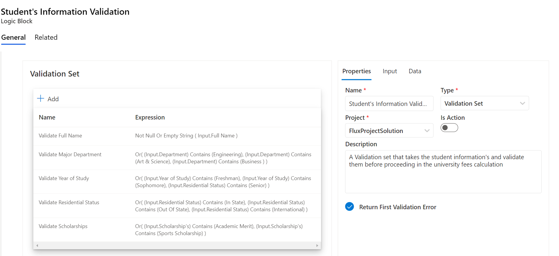 Student Details Validation